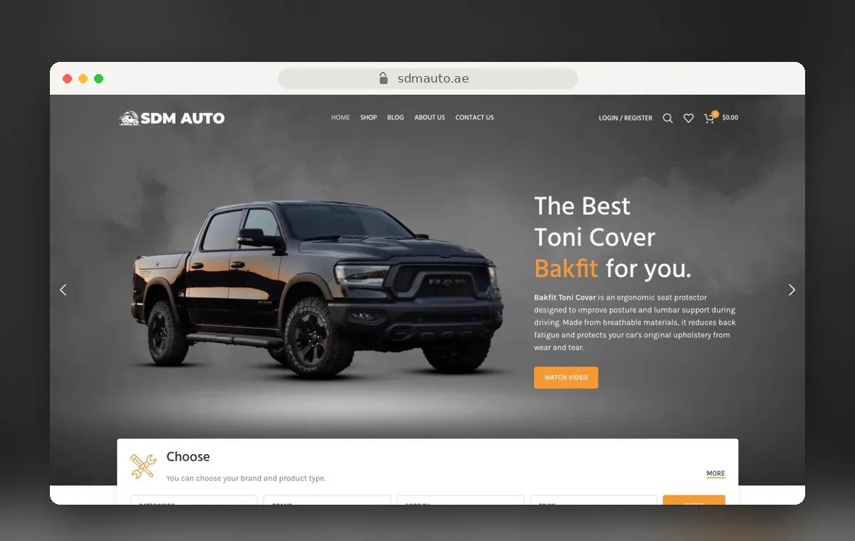 SDM Auto website design by Art Sun Studio
